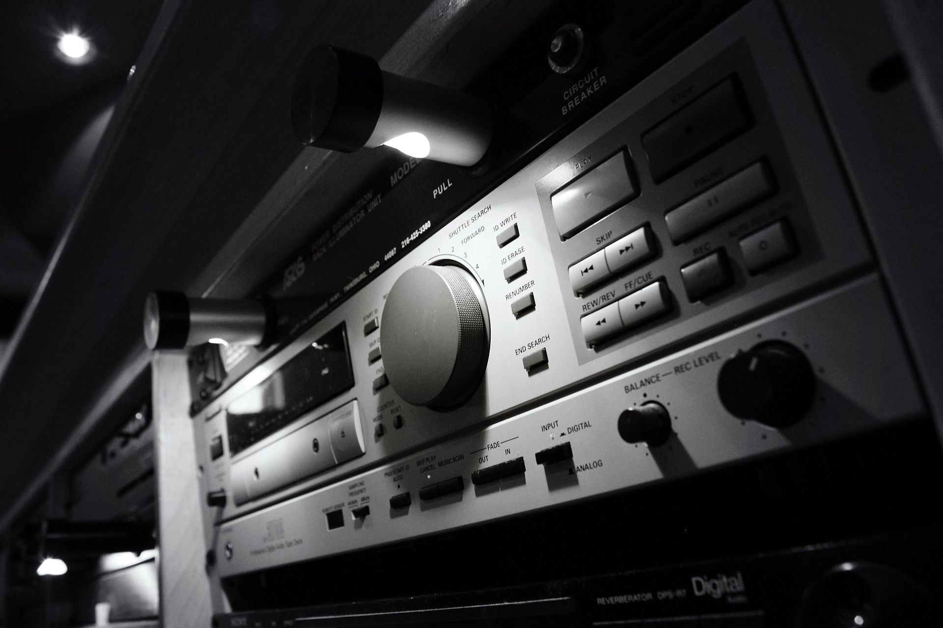 Studio recording equipment and controls